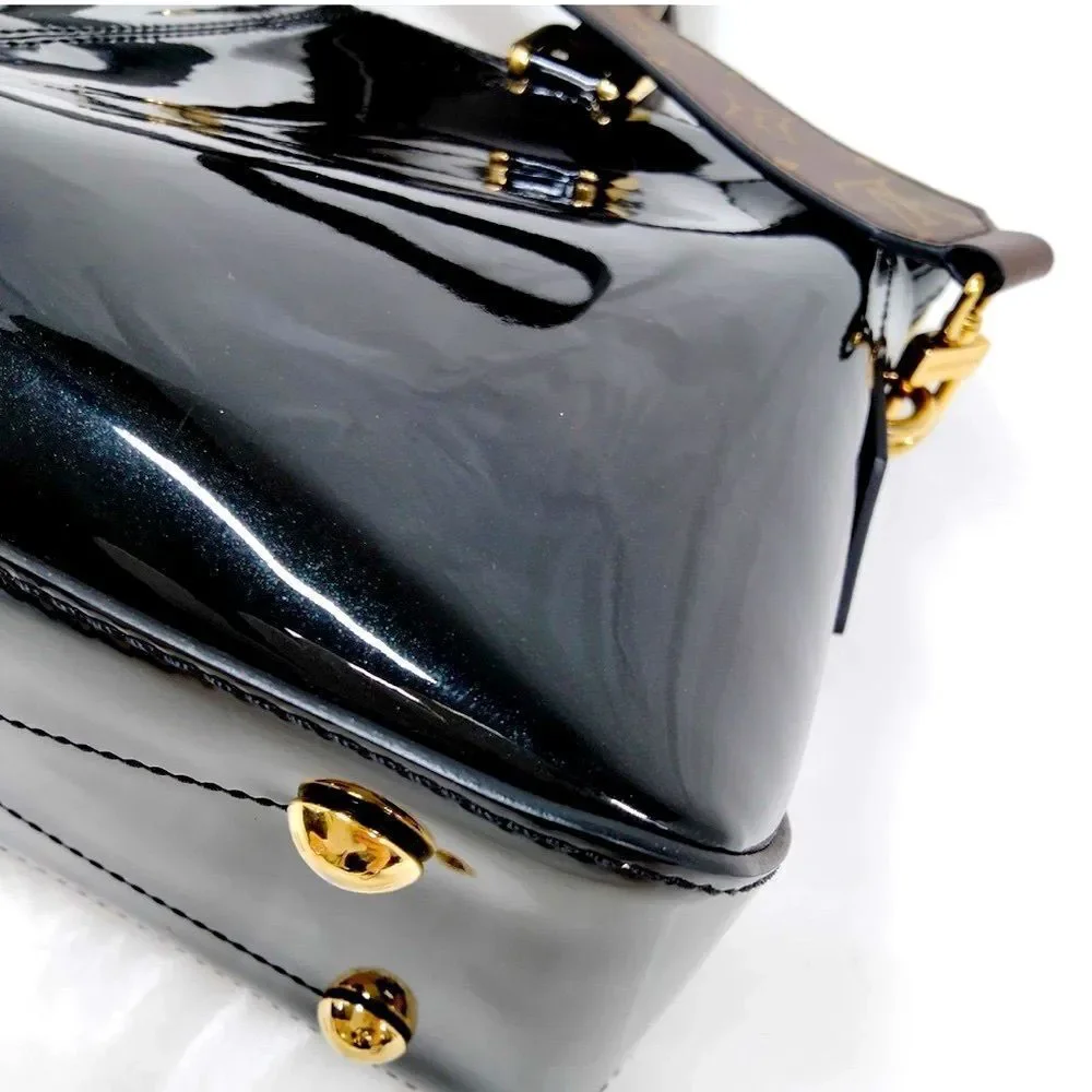Louis Vuitton LV Handbag M54626 Miroir Black Patent LV Canvas Top Handle Tote - Picture 8 of 16